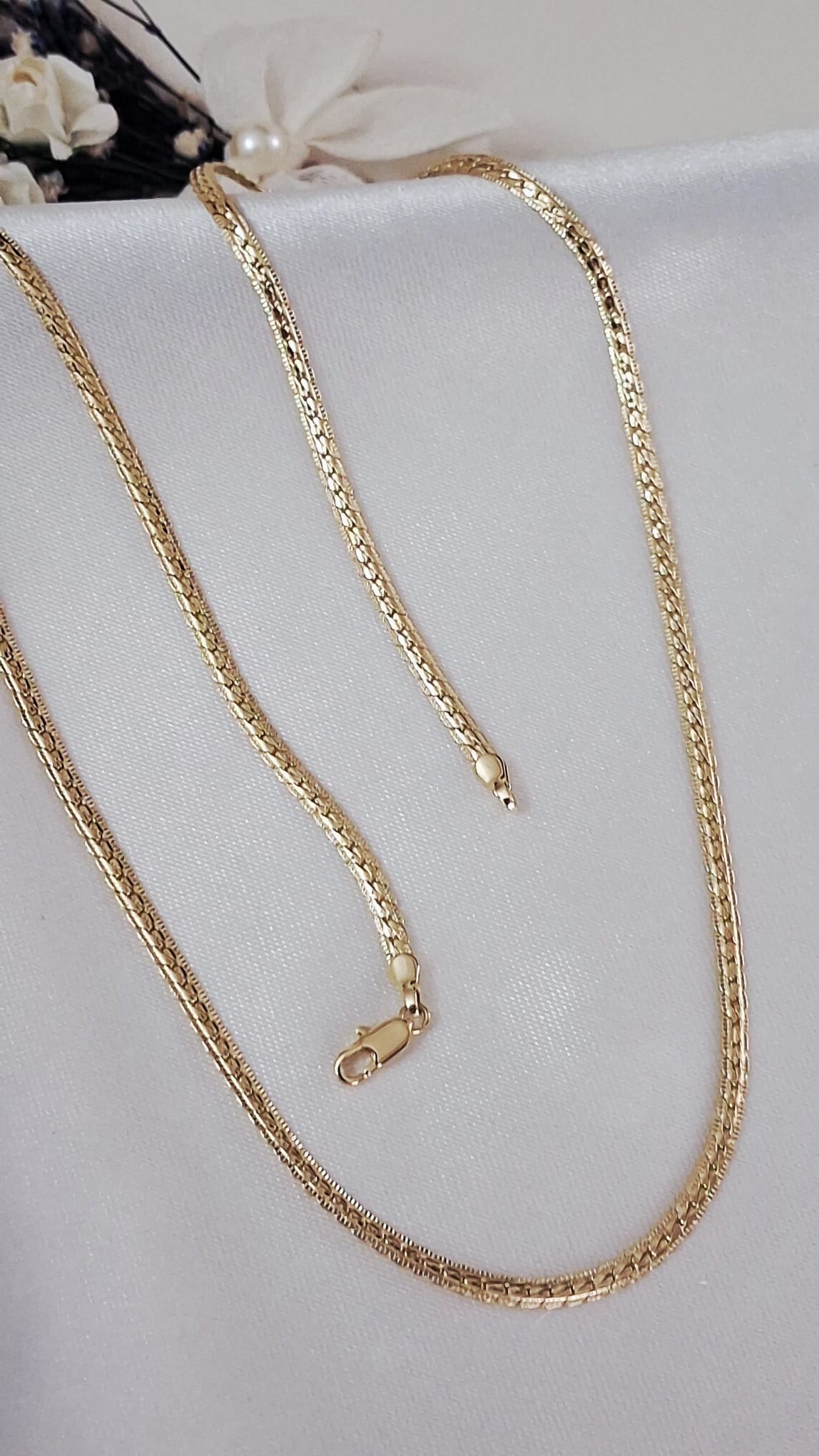 XUPİNG Kolye - 60 cm İnce Yassı Ezme Zincir